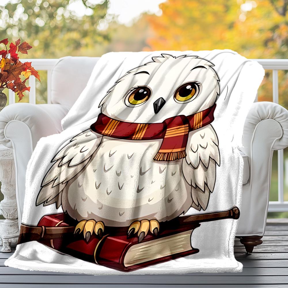 1 Stück Eulen-Zauberbuch Outdoor Flanell-Kuscheldecke für alle Jahreszeiten, weiche Wärme, Heimdekoration 1031159