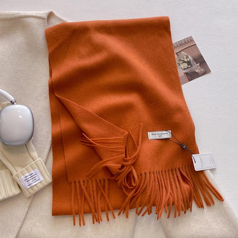 Luxury Cashmere Wool Scarf For Women  Winter Warm Pashmina Thicken Soft Shawl Wrap Stole Daily Use Fashion Elegant Wool Scarf