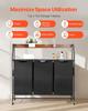 2 Tiers Laundry Sorter Tall Laundry Hamper with Wheels and Hooks 3 Section