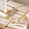 Trendy Stainless Steel Conch Sun Flower Pendant Necklace Heart Tassel Charm Necklace for Women Luxury Non Fading Jewelry Gifts