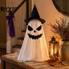 Halloween Ghost Decor Decoration, Indoor Tabletop Standing with Witch Spooky White Ornament Hat/Bow for Mantel Dining Table Party Home