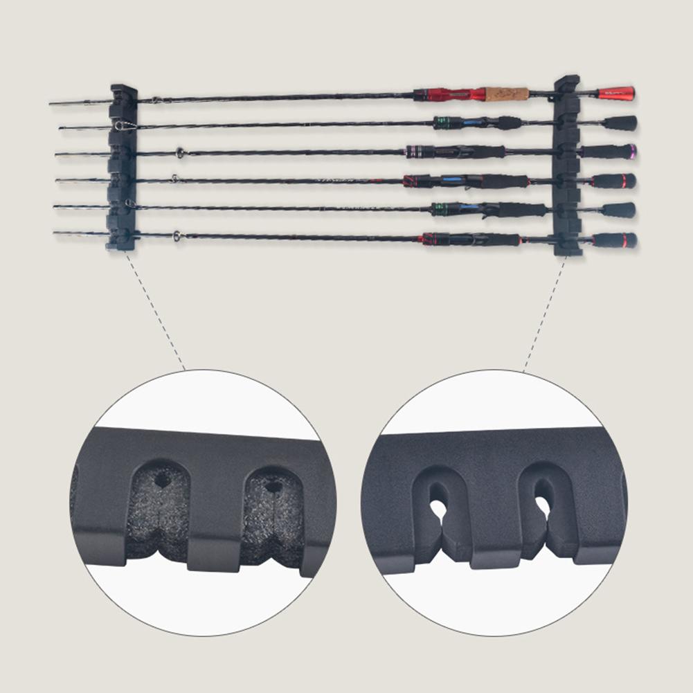 Horizontal Rod Rack,Fishing Rod Stand,Soft Wear-Resistant Rod Rests Holders,Vertical Rod Holder Secure Storage For 6 Fishing Rod