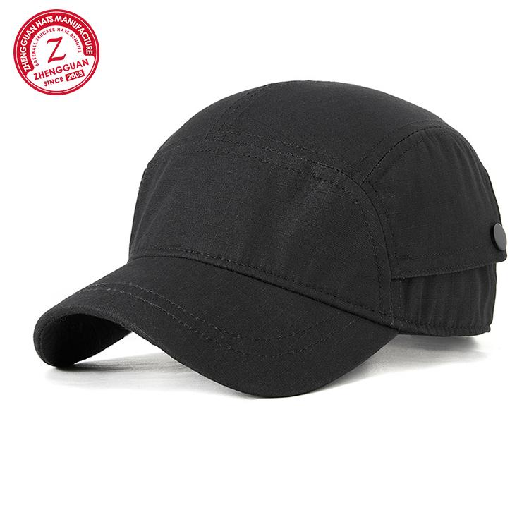 Oem High Quality Short Brim Hat Cotton Unstructured Multi Panels Sports Cap Custom Logo Short Brim Sun Hat Street Baseball Cap чёрный