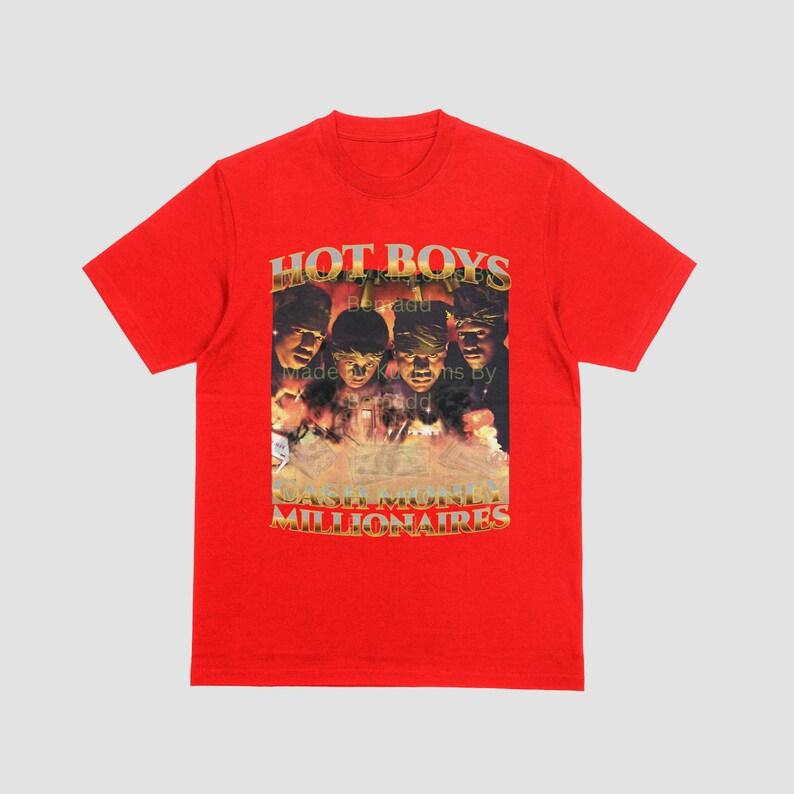 Hot Boys, Cash Money Millionaires T-shirt In Black, White, and Now Red Hip Hop Streetwear Oversized Tshirt Short Sleeve Casual Clothing