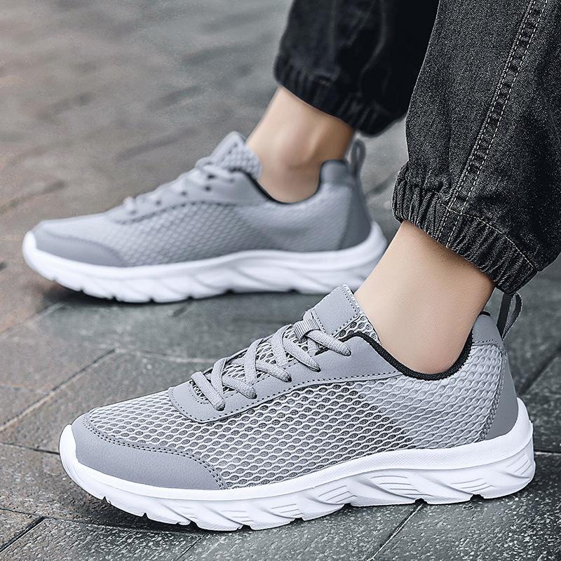 Summer Couples Flying Knit Casual Sports Men's Mesh Lightweight Running Shoes Comfortable Breathable Walking Shoes Commuting