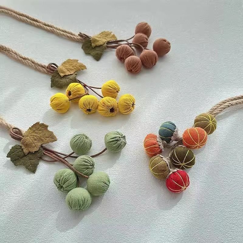 New Curtain Tiebacks Binding Straps Creative Pumpkin Decoration Embellishment Binding Straps Adjustable Gauze Collapse Pendant