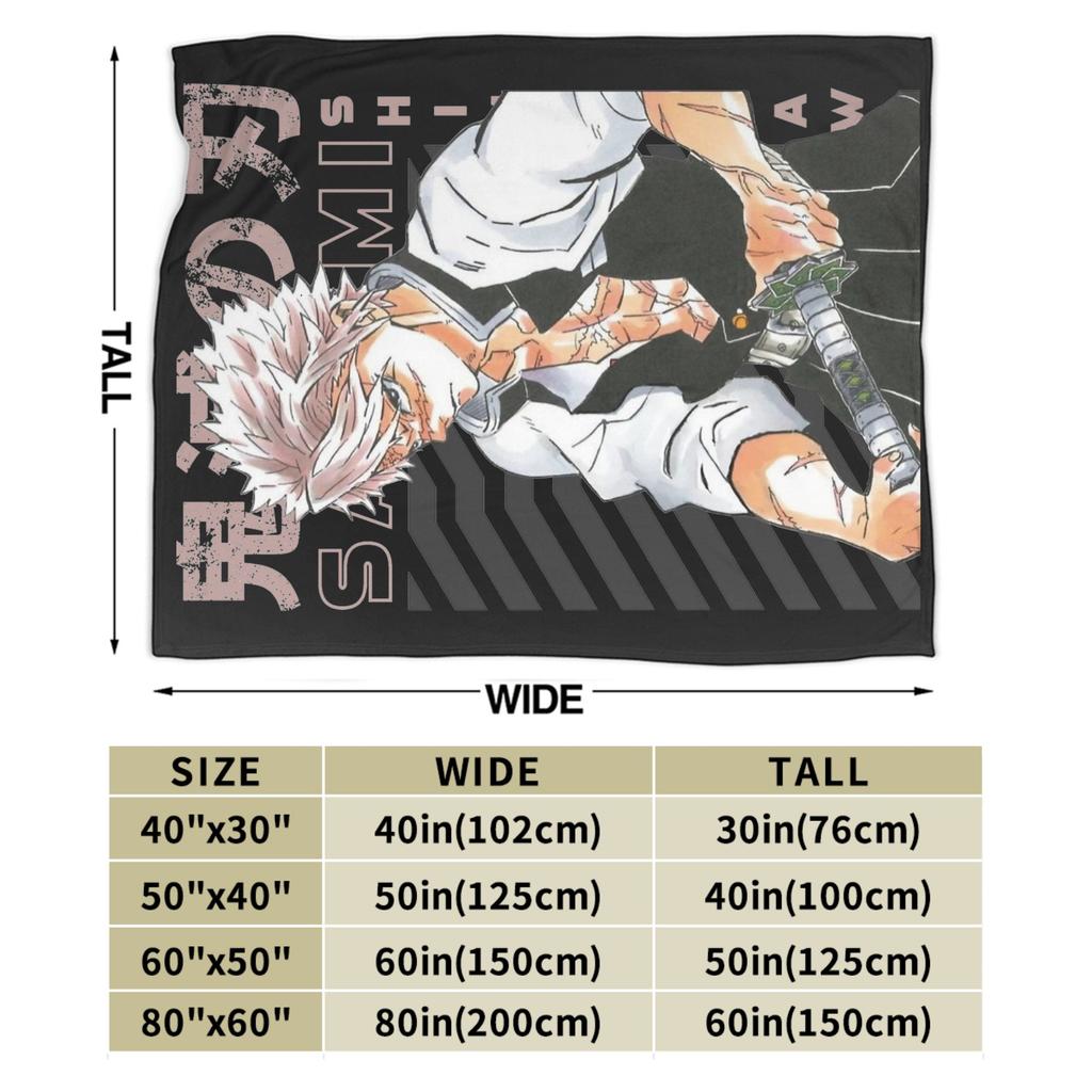 Sanemi Shinazugawa Dämonentöter Decke Samt Winter Atmungsaktive Leichte Überwurfdecke für Sofa Büro Teppich Stück