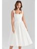 European-American Style Slim White Summer Dress