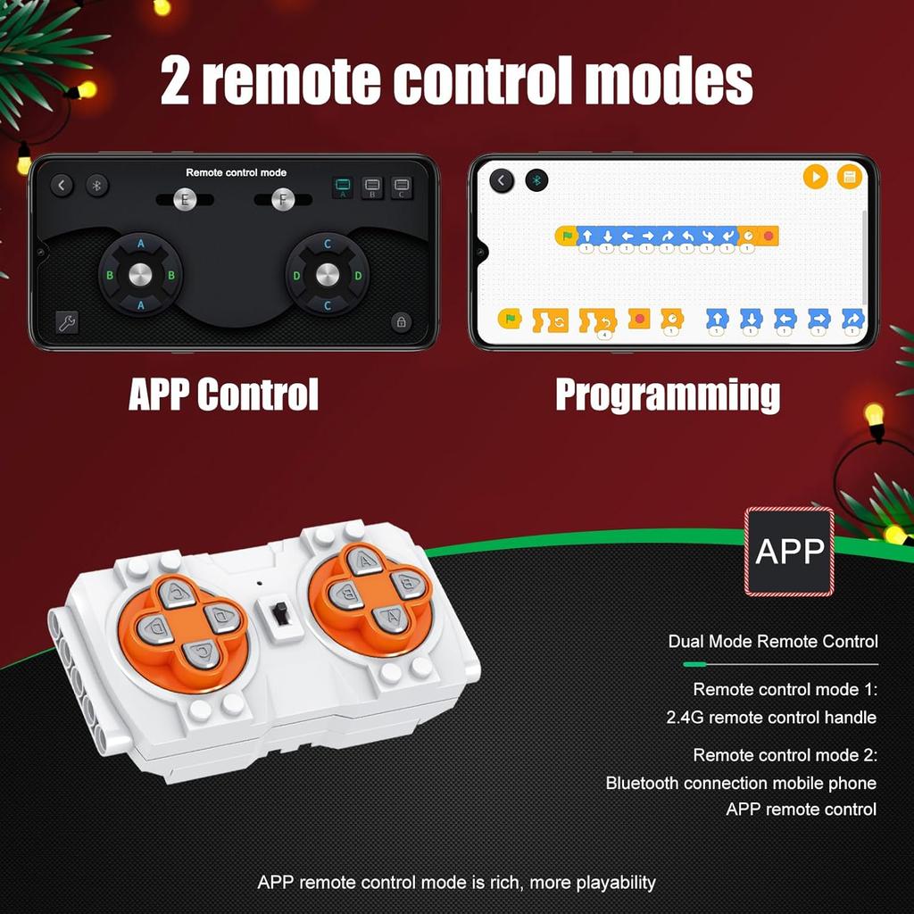 Mould King 12024 Technical Car Building Block Remote Control Steam Locomotive with Train Tunnel Part Model Kids Christmas Gift