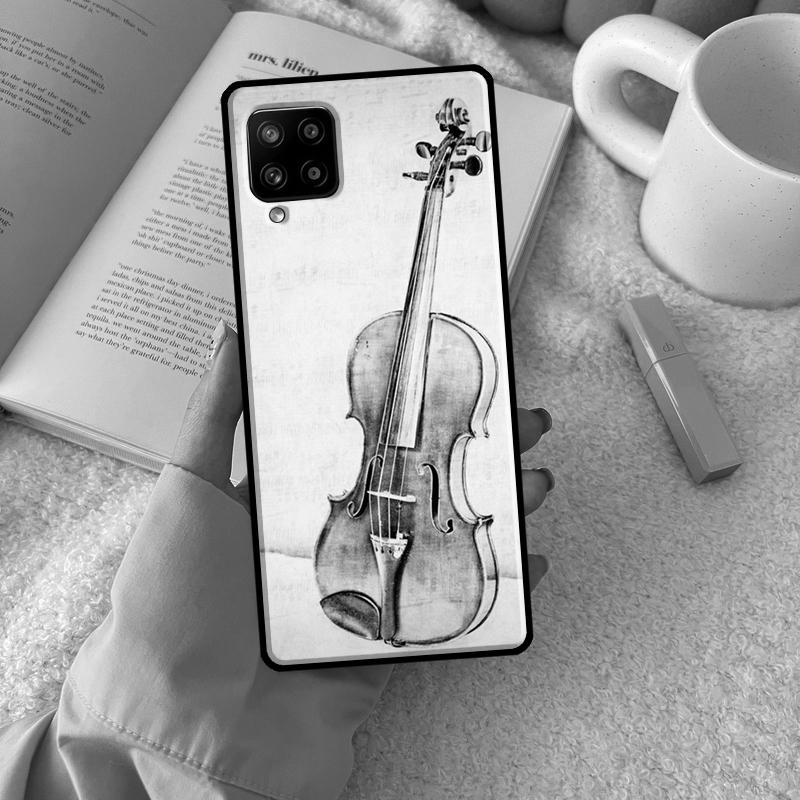 Musical Notes Violin Classical Case For Samsung Galaxy A54 A34 A14 A13 A12 A22 A32 A52 A72 A51 A71 A53 A52S Back Cover