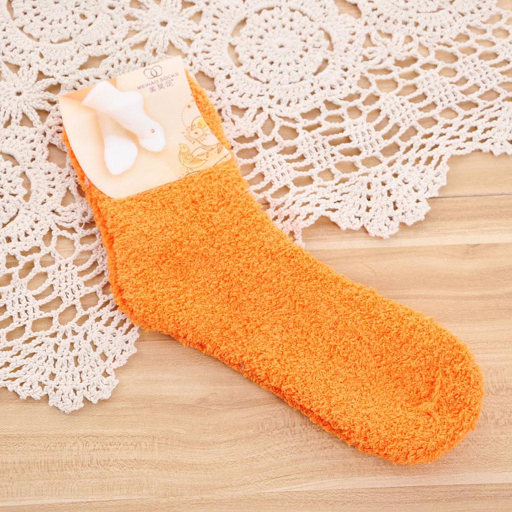 1 Pair Comfortable Home Women Multi-color Mid Pair Comfortable Calf High Socks Coral Fleece Floor Antiskid Casual Socks