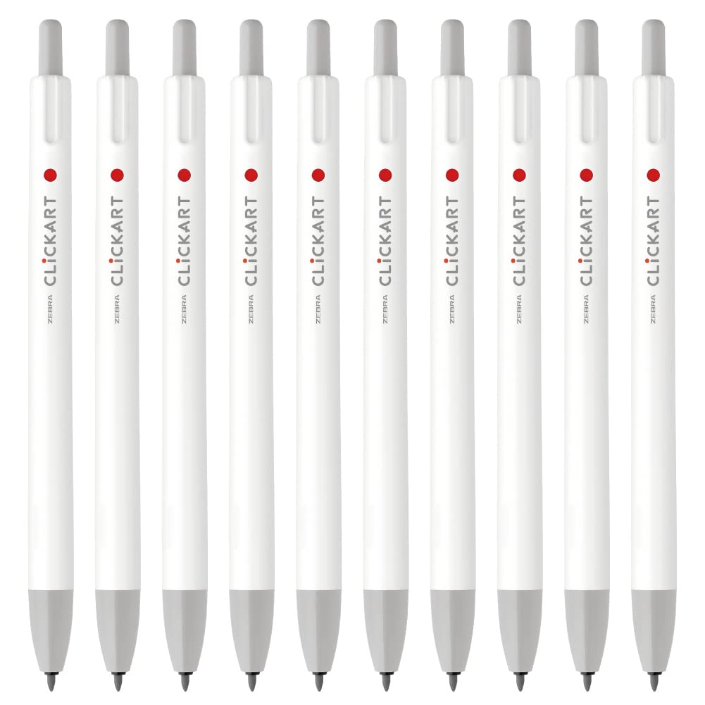 

Zebra Clickart Light 10 Water-Based Pen, Gray, Pens, B-WYSS22-LGR