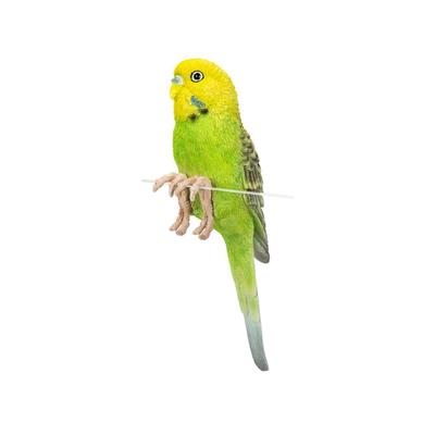 Ubia Border Ornament, Yellow-Green Budgerigar, 17 X 4.3 X 6 Cm, Doll Figurine, Animal Ornament, Garden Decor, Bird, H23044-3