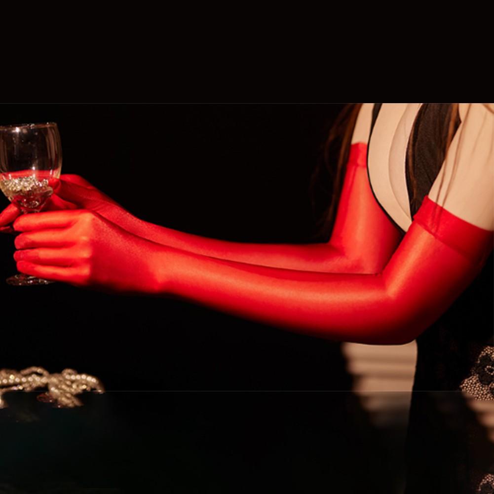 

Высокоэластичные перчатки масляные блестящие глянцевые сексуальные тонкие прозрачные красный