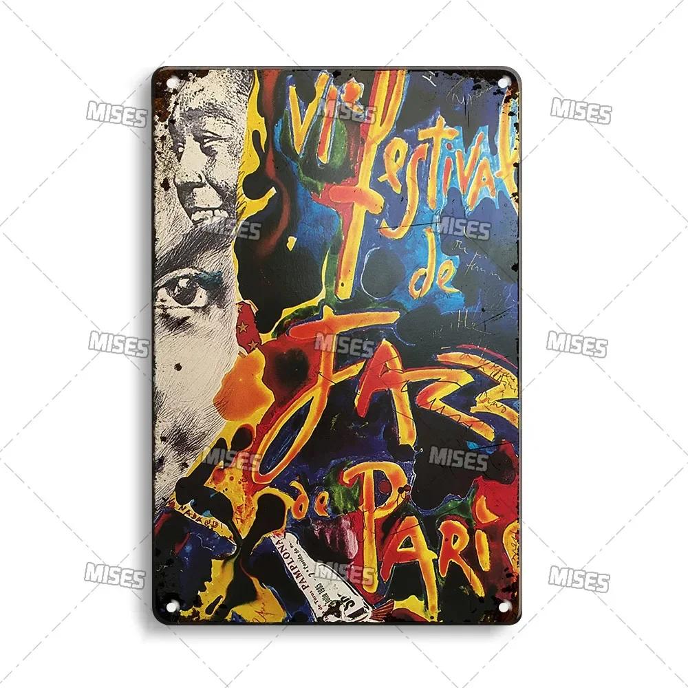 MISES JAZZ Metal Poster Vintage Metal Tin Sign Decorative Plate Metal Sign Music Metal Plaque Home Bar Studio Industrial Decor