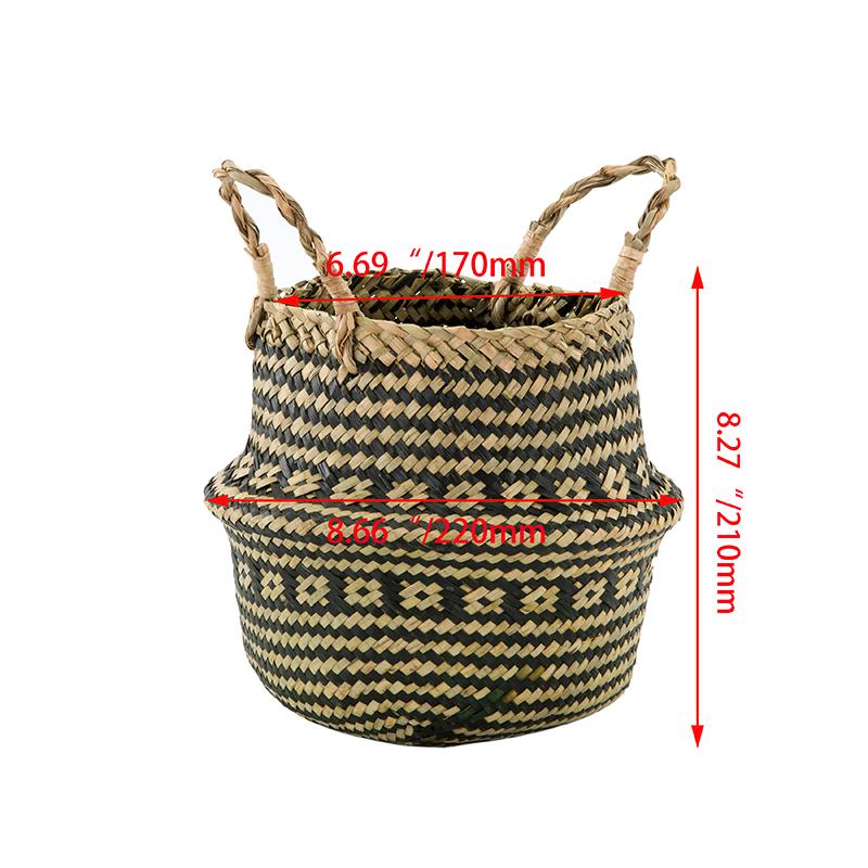 

Vintage Straw Woven Flowerpot Handmade Storage Basket Large Capacity Flower Pot Container Home Floor Planters Decoration