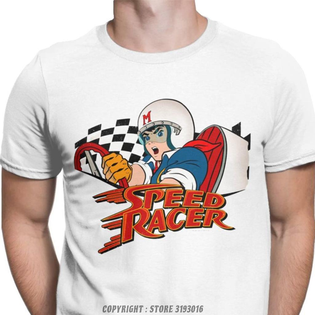 Speed Racer Meteoro Men's Tshirts Cool Christmas Crew Neck T Shirt Cotton Camisas Hombre Harajuku Aesthetic Printed Tshirt Men