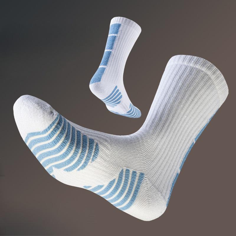 Socks, Sports Basketball Socks, Men's Thickened Towel Bottom Medium Long Striped Socks