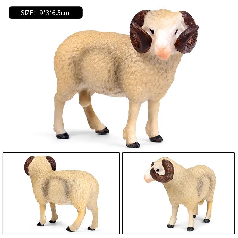 Oenux Clasic Animale de Fermă Simulare Oaie Capră Argali Antilopă Model Figurină de Acțiune Figurine Păsări de Curte Jucărie Drăguță Pentru Copil Cadou
