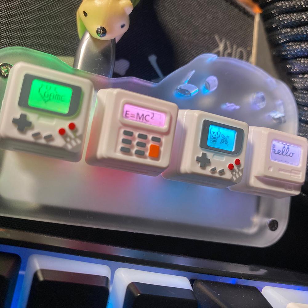 K-04 Keyboard Keycaps 3 In 1 Replacement for Mechanical Keyboard Keycap Retro Game Console Keycaps Cute Transparent Key Cap Suit