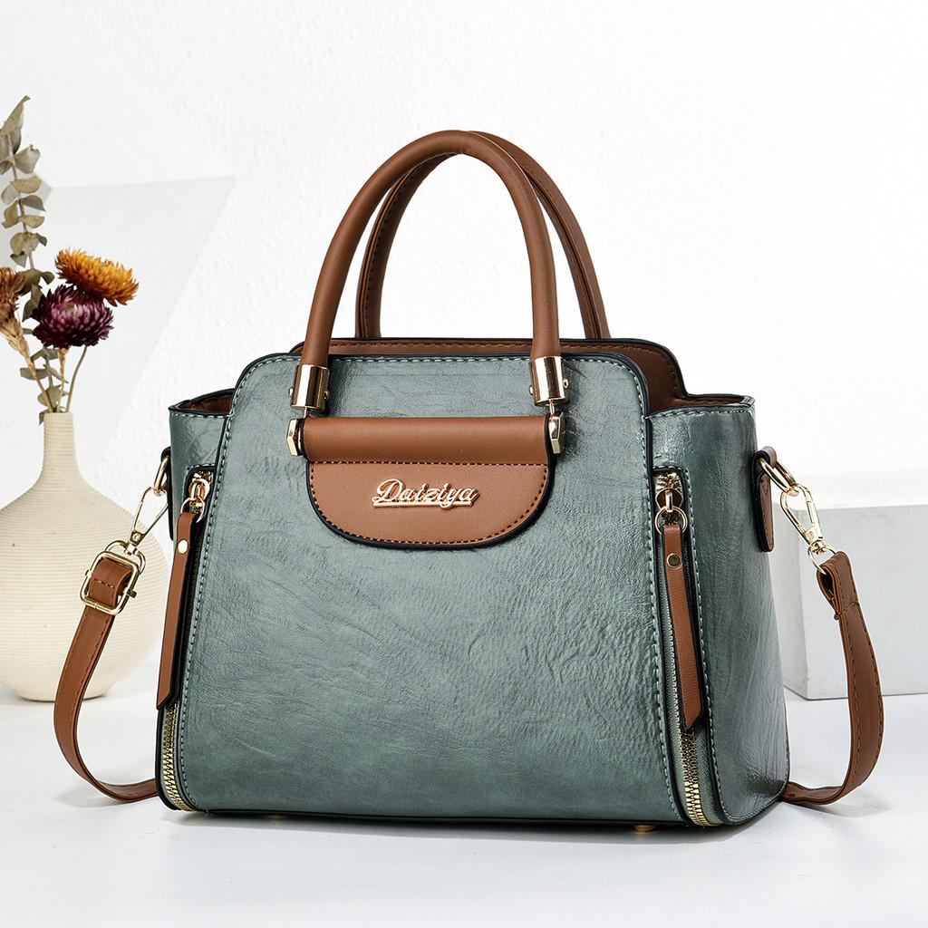 Street Style Pu Handbag With Top Zip Closure And Letter Decor For Daily Use
