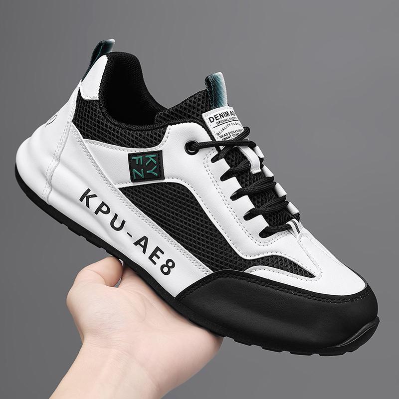 

Мужская модная дышащая повседневная обувь, студенческие спортивные кроссовки для бега, мужская удобная спортивная уличная обувь 44 чёрный/белый