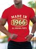 Vintage Made In 1966 All Original Parts Print Tshirt Summer Casual Short Sleeve Tops Fashion Street Unisexs Clothes