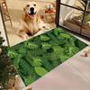 Watercolor Jungle Leaf Doormat Monstera Foliage Print Decorative Floor Mat Vibrant Tropical Rug for Indoor Front Door Home Use