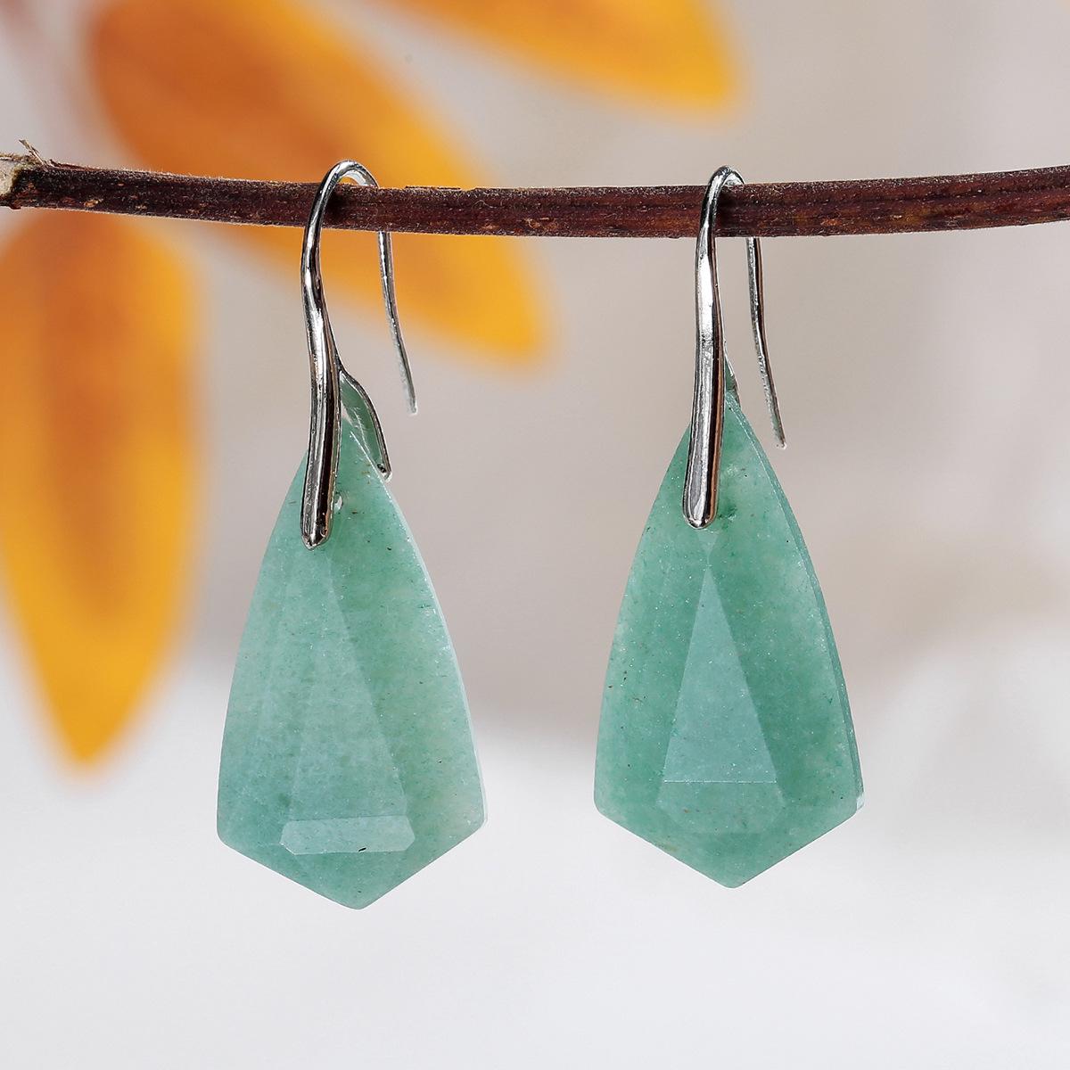 

Космические Натуральные Аметистовые Кристальные Ромбовидные Серьги-Подвески