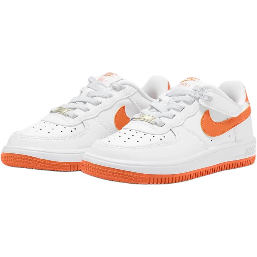 Nike Force 1 Low EasyOn PS White Safety Orange Kids Sneakers FN0237-113