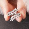 Direct Wheat Elegant Ring, Adjustable Opening Design Jewelry, Leaf Shiny Fashion Jewelry