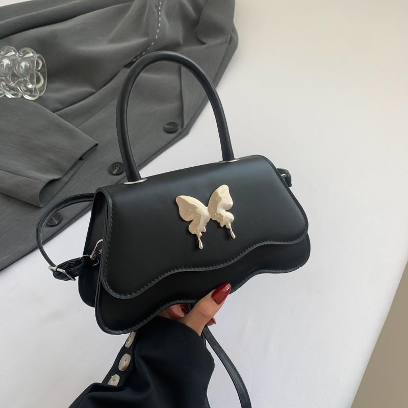 Stylish Small Square Crossbody Bag For Women With Unique Butterfly Design In Black White Pink Green Silver