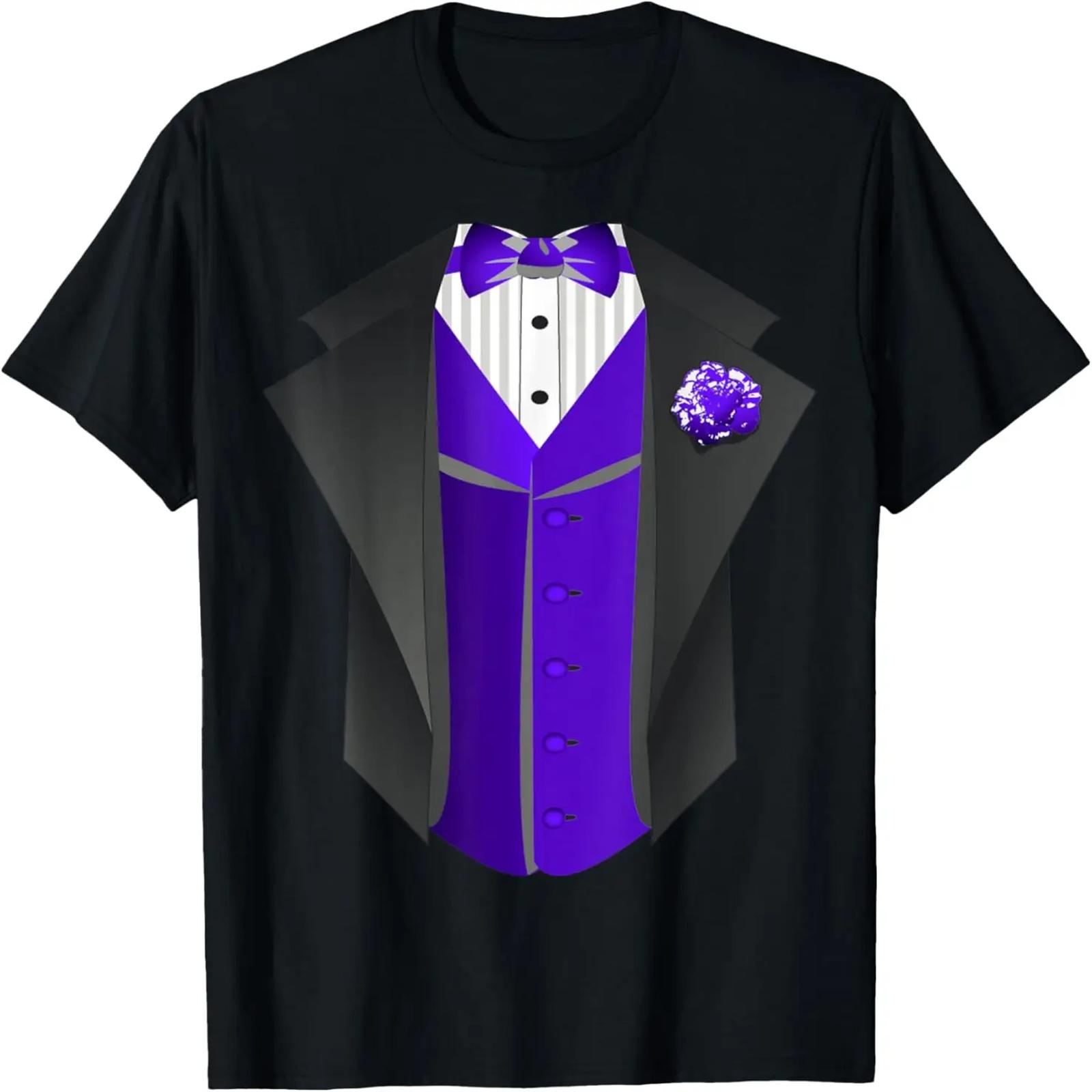 

Tuxedo Purple Vest Novelty Design T-Shirt XXXXXL чёрный