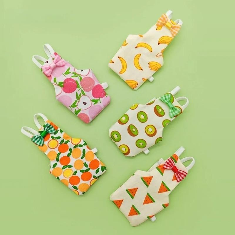 New Colorful Fruit Parrot Diaper Bowtie Washable Parrot Flight Suit Breathable Keep Birds Clean Pet Bird Clothes Daily Wear