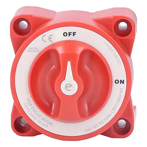 

KIMISS Blue Sea Battery Switch, 350A Battery Switch 48VDC Knob Type Single Circuit Power Disconnect Isolator for Marine Boat Car Truck Trailer RV