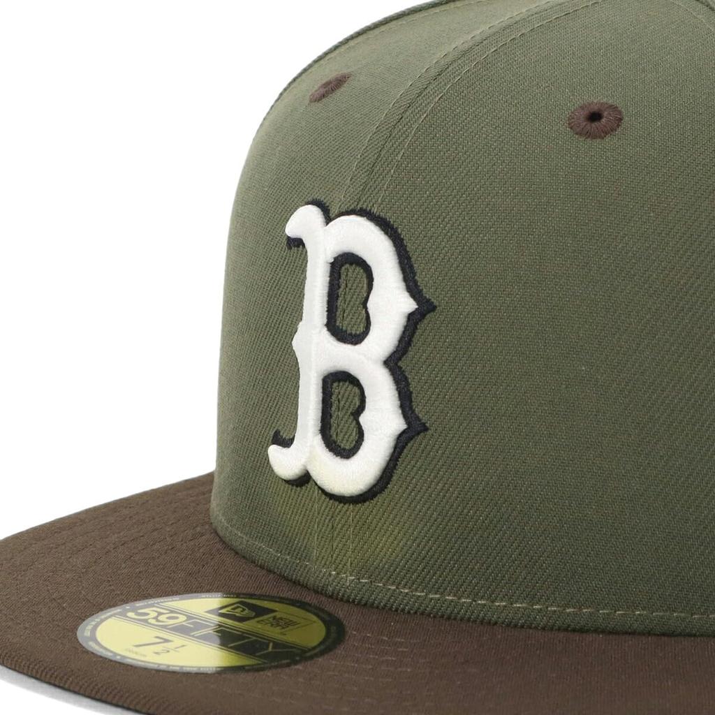 New Era 59FIFTY Kappe MLB Boston Red Sox, 2-farbiger Schirmunterseite, ONSPOTZ Exklusiv, Größe 7 3/8 (BOS Neues Olivgrün)