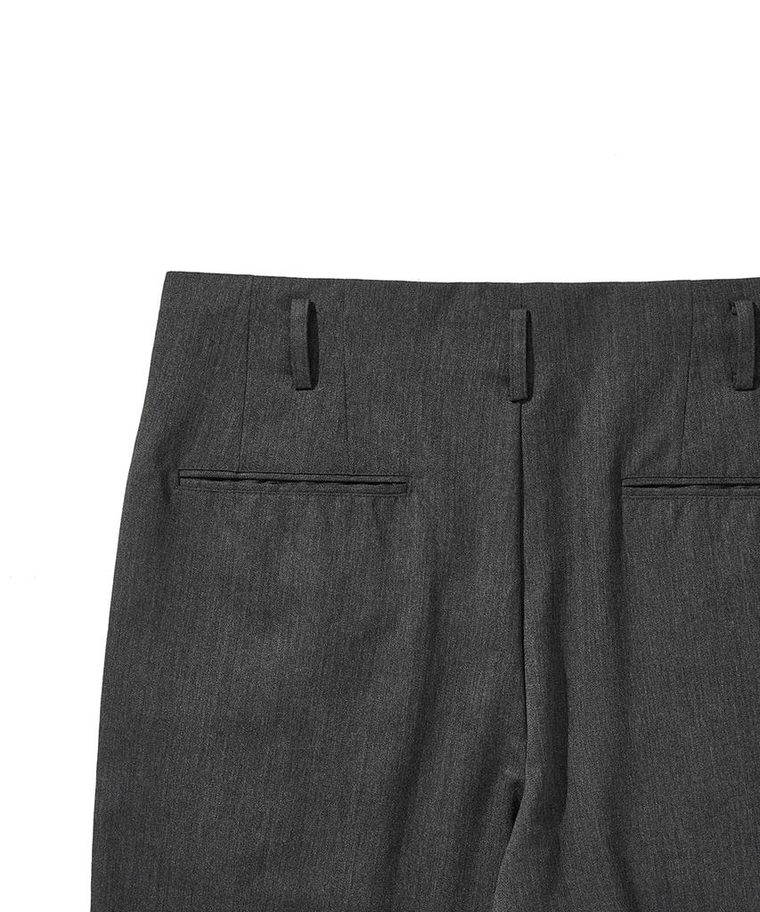 HISHANDER Unset Two Pleats Pants Gray