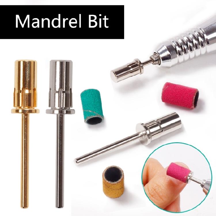 Mandrel Bit for Nails Small Mini Stainless Steel Mandrel Manicure Sandpaper Band