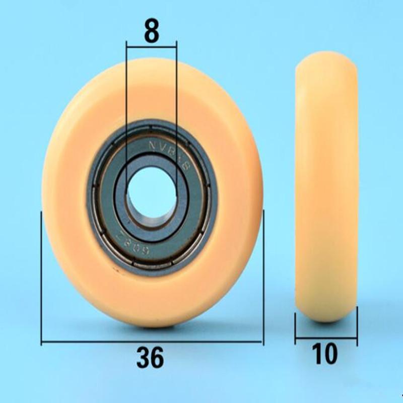 8*36*10mm 608zz Bearing Rolling Plastic Wheel Door Window Drawer Track Mechanical Furniture Roller Bearing 67kg Inside 8mm