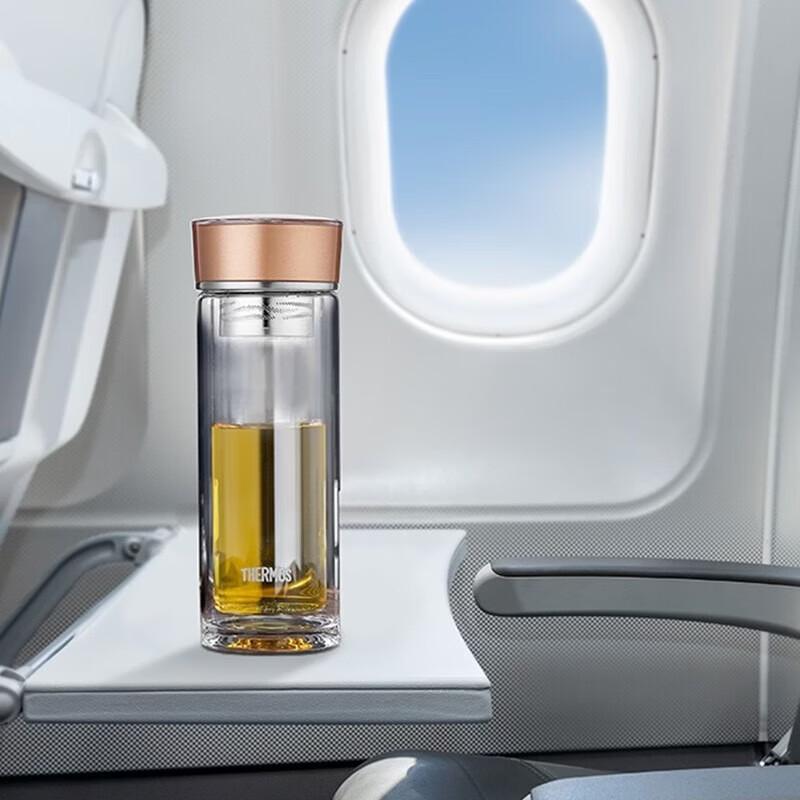 THERMOS Portable Double-Layer Glass Tea Infuser Cup