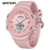 SANDA SD6371 Double Display Sports Watches Men Luminous Multifunction Waterproof Women Wristwatch