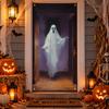 Ghost Blood Stain Skeleton Halloween 2D Door Banner Rectangular Halloween Background Banner  Party