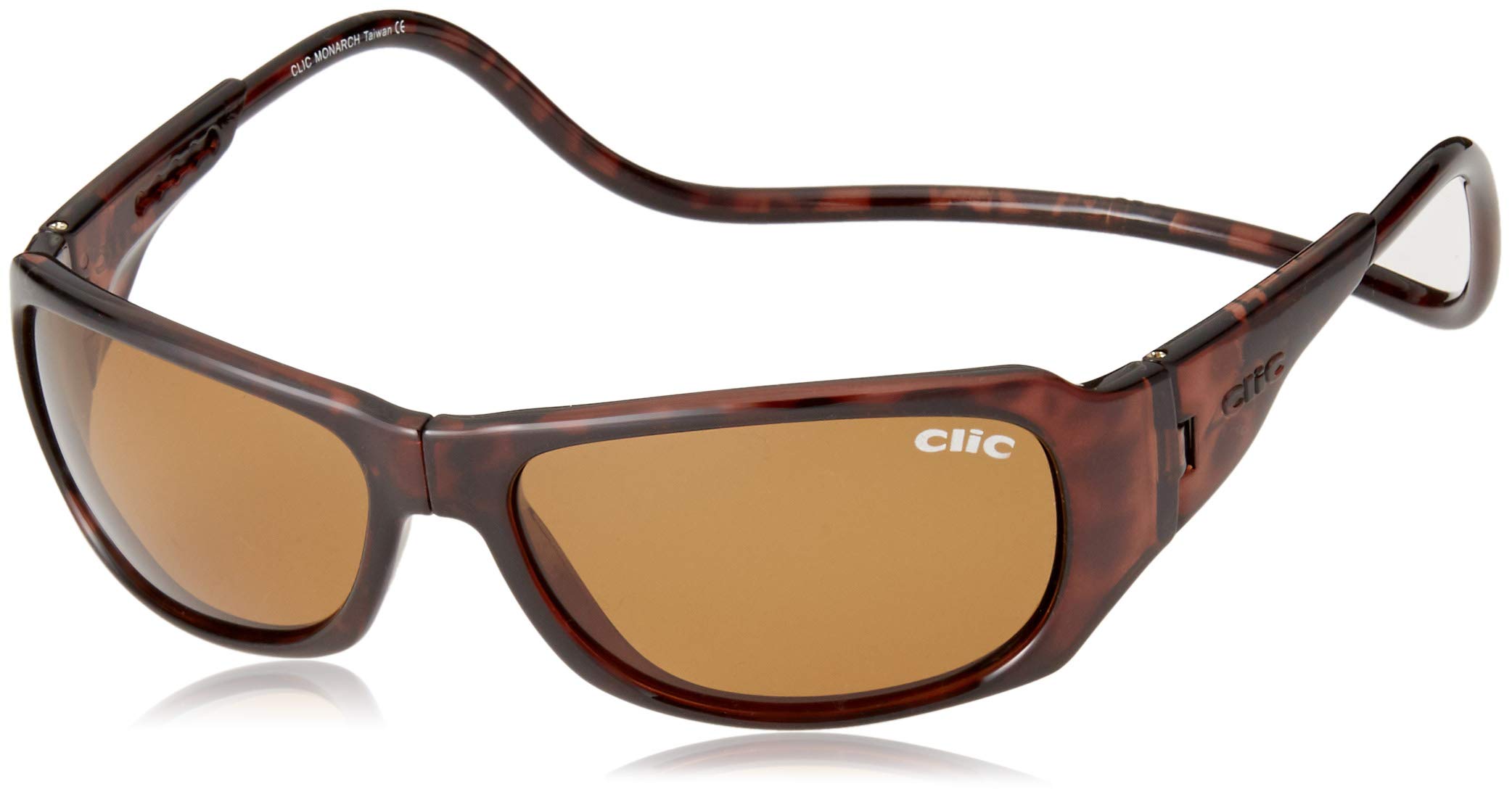 

CliC Monarch Sunglasses Brown Brown 60 [Click Reader] Demi/Polarized (Size M-L equivalent)