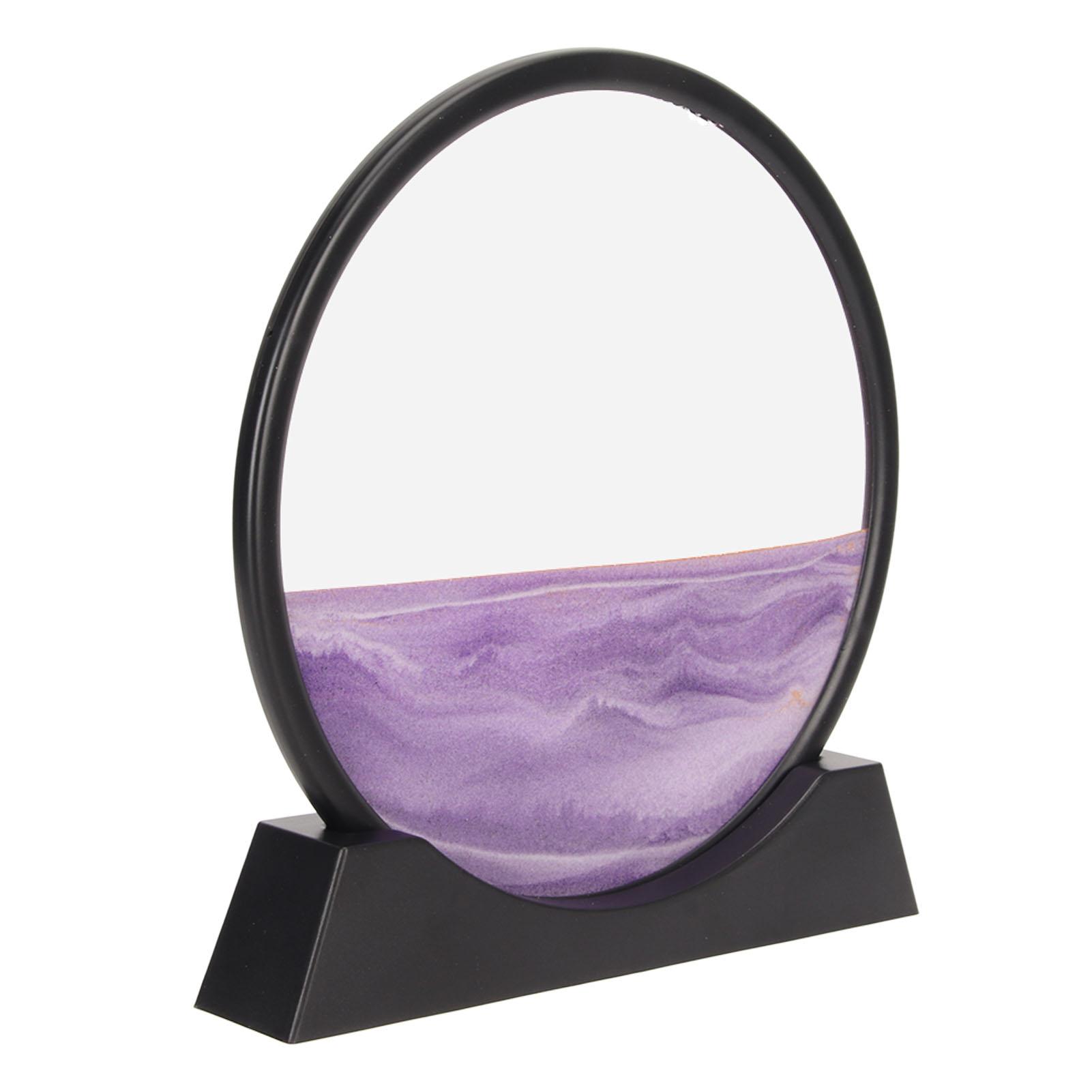 

12-дюймовая движущаяся песчаная художественная картина круглая вращающаяся на 360 градусов 3D жидкое движение глубоководный песчаный пейзаж фиолетовый