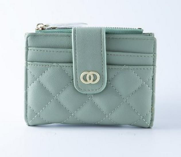 Korean Style Men's Diamond Lattice Zipper Wallet with Multi-Card Slots