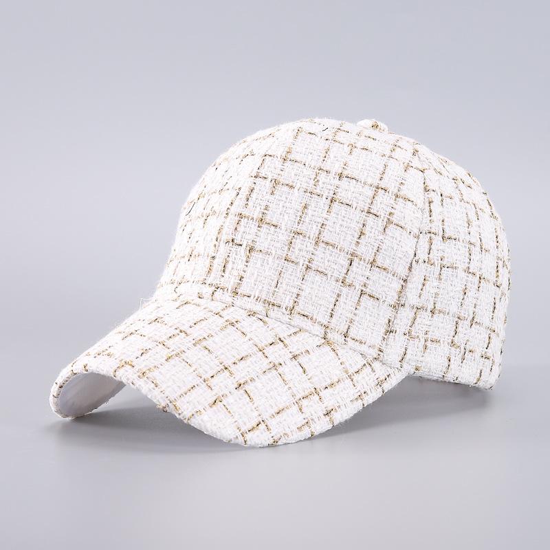 Qiandongge series baseball cap Xiaoxiangfeng black and white checkerboard British style hat spot batch
