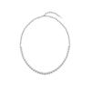 Tirr Lirr Tizen Maximize Shell Pearl 6mm Bead Half Chain Silver-White Necklace TNSSVW14037M