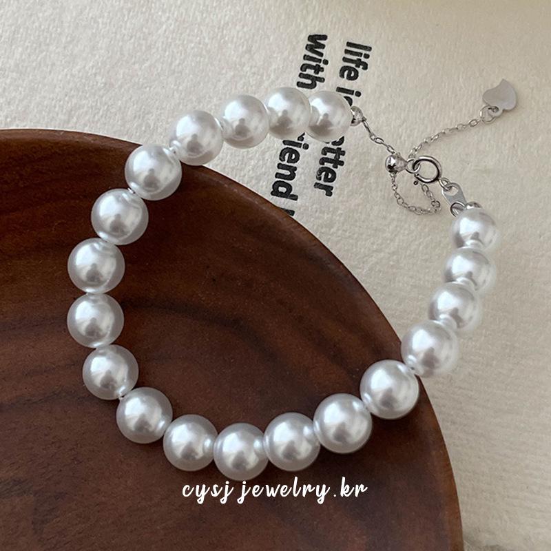 Cui Yan S925 Sterling Silver Korean Style White Pearl Bracelet for Women - Exquisite Hand Chain
