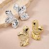 European & American Retro Irregular Leaf Earrings: Light Luxury, High-End, Fashionable Studs with Personality.