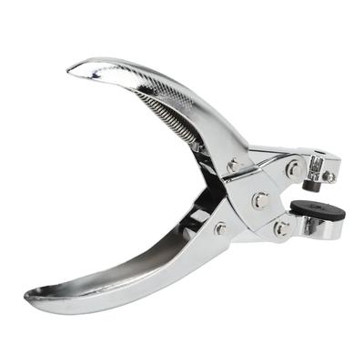 Hole Punch Plier Zinc Alloy Sliver Handheld Paper Puncher Tool for Home Office Punch Diameter 8mm